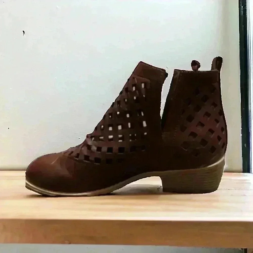 JC Women's Size 6.5 Brown Cut-Out Slip-On Booties. Excellent Condition.